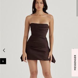JASMINE  CHOCOLATE DRAPED STRAPLESS CORSET DRESS
